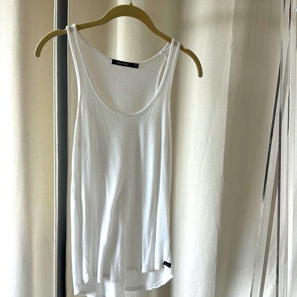 Obey white tank top